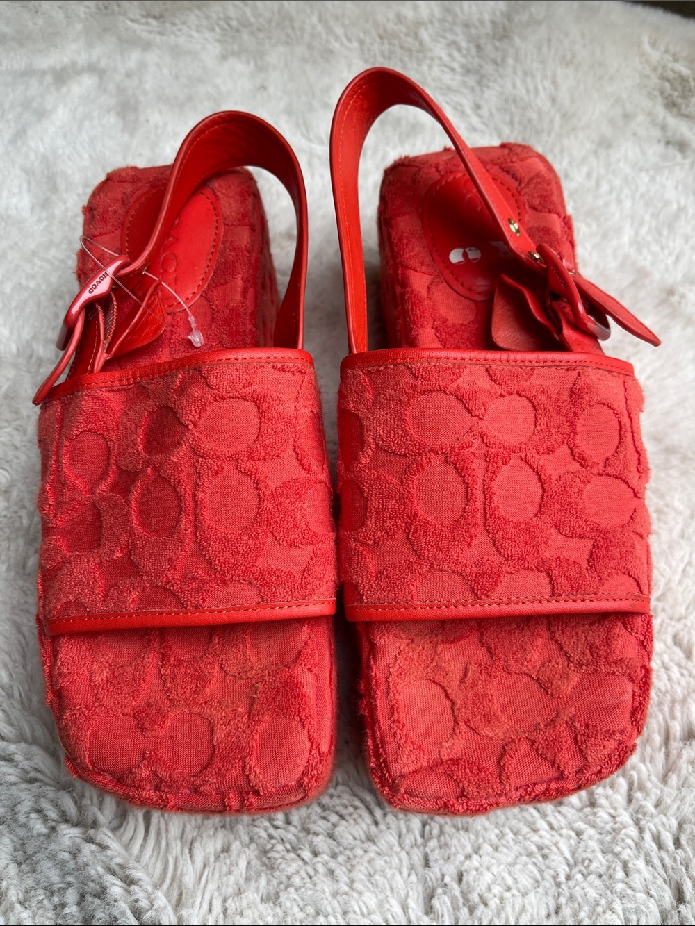Coach Noelle Platform Slingback Sandals in Orange Size 7